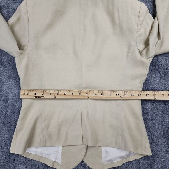 Banana Republic Blazer Womens 6 Beige Linen Stretch Blend Casual Y2K Career Coat - Picture 7 of 16